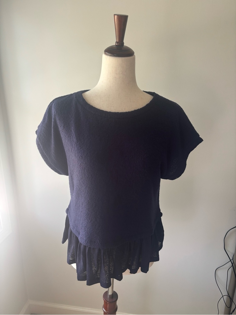 Pilcro Navy Layered Short Sleeve Tunic